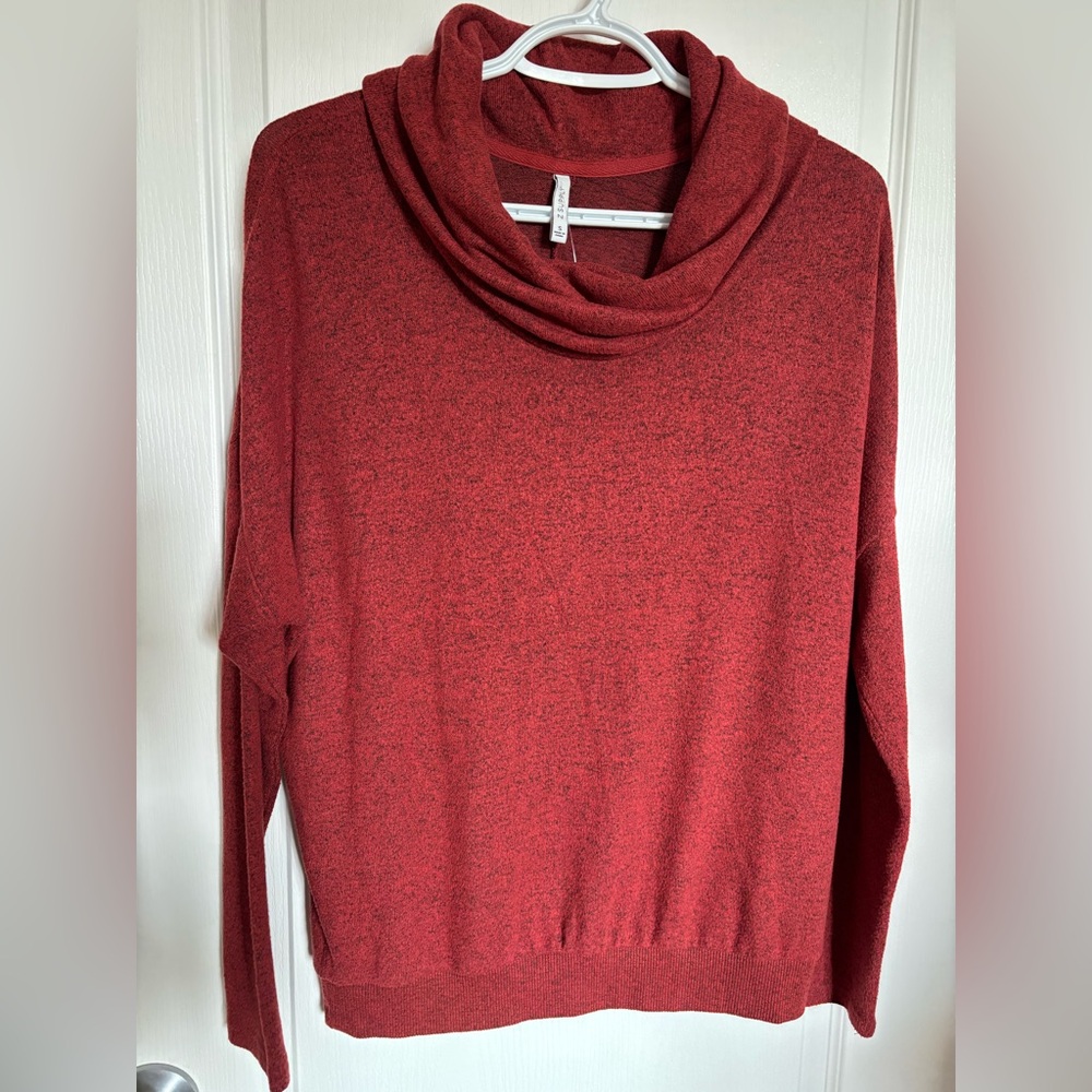 Z Supply Rich Red Cowl Neck Sweater